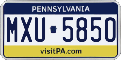 PA license plate MXU5850