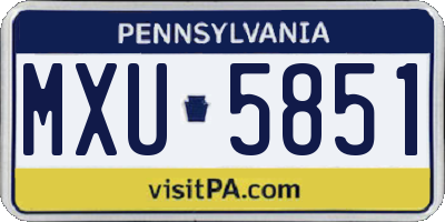 PA license plate MXU5851