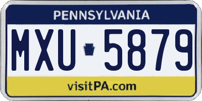 PA license plate MXU5879