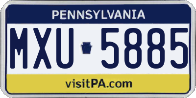 PA license plate MXU5885