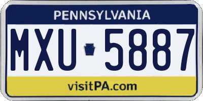 PA license plate MXU5887