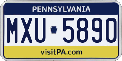 PA license plate MXU5890
