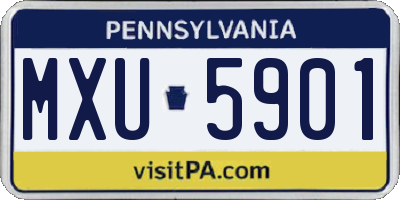 PA license plate MXU5901