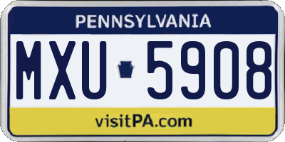 PA license plate MXU5908
