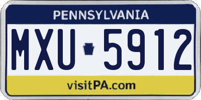 PA license plate MXU5912