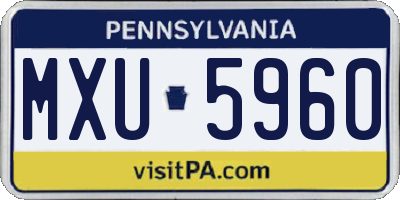 PA license plate MXU5960