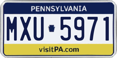 PA license plate MXU5971
