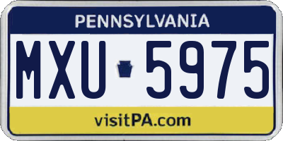 PA license plate MXU5975