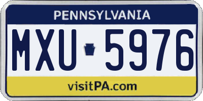 PA license plate MXU5976