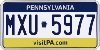 PA license plate MXU5977
