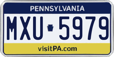 PA license plate MXU5979