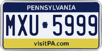 PA license plate MXU5999