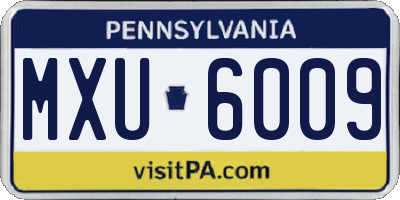 PA license plate MXU6009