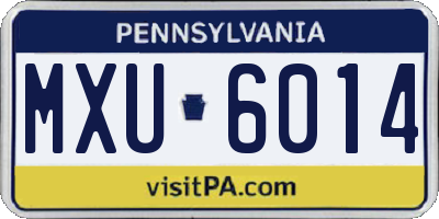 PA license plate MXU6014