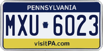 PA license plate MXU6023