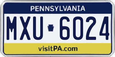 PA license plate MXU6024