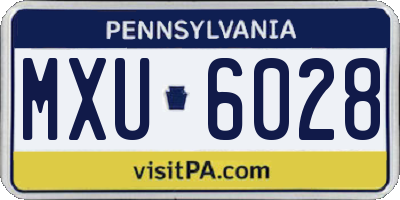 PA license plate MXU6028