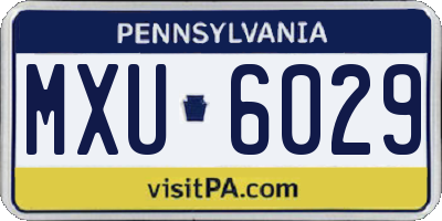 PA license plate MXU6029