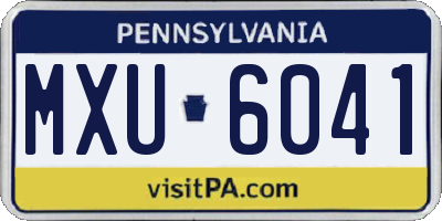 PA license plate MXU6041