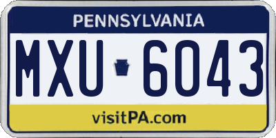 PA license plate MXU6043
