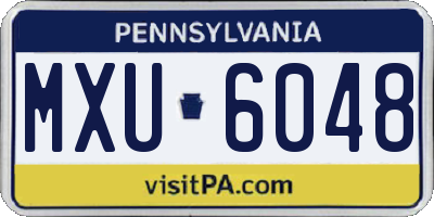 PA license plate MXU6048