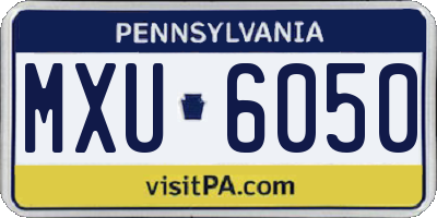PA license plate MXU6050