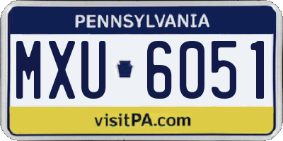 PA license plate MXU6051