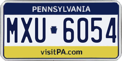 PA license plate MXU6054