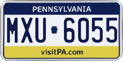 PA license plate MXU6055