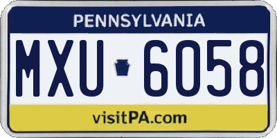 PA license plate MXU6058