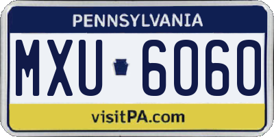 PA license plate MXU6060