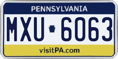 PA license plate MXU6063