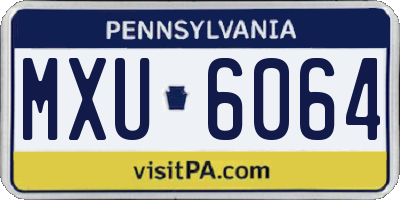 PA license plate MXU6064