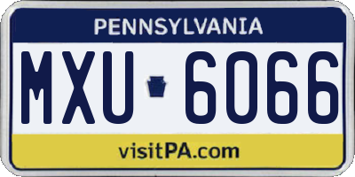 PA license plate MXU6066