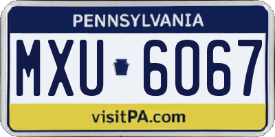 PA license plate MXU6067