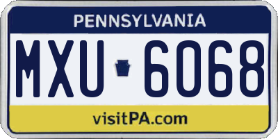 PA license plate MXU6068