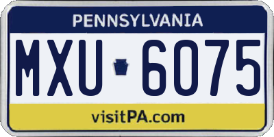 PA license plate MXU6075