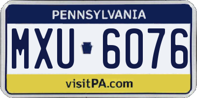 PA license plate MXU6076