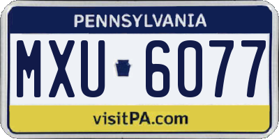 PA license plate MXU6077