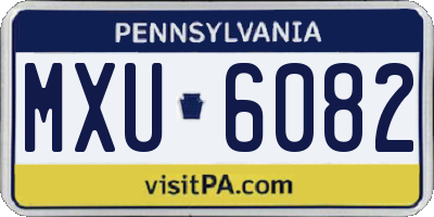 PA license plate MXU6082