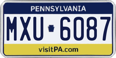 PA license plate MXU6087