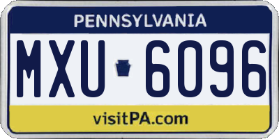 PA license plate MXU6096