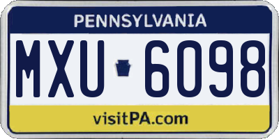 PA license plate MXU6098