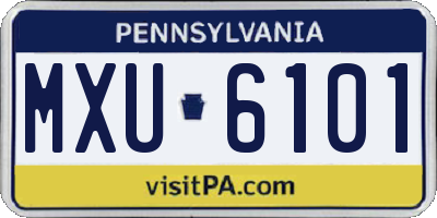 PA license plate MXU6101