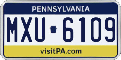 PA license plate MXU6109