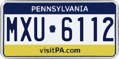 PA license plate MXU6112