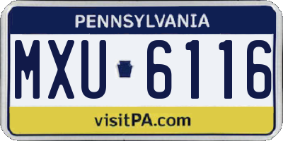PA license plate MXU6116