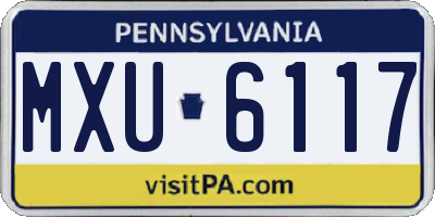 PA license plate MXU6117