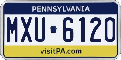 PA license plate MXU6120