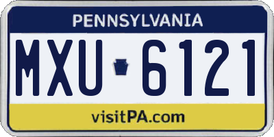 PA license plate MXU6121